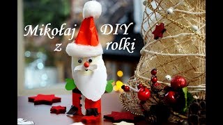 Mikołaj z rolki lub papieru plus szablon do druku, moje dzieci kreatywnie, DIY, praca plastyczna.