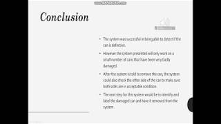 Detecting Defects in Cans