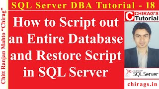SQL Server DBA Tutorial 18 - How to Script out an Entire Database in SQL Server