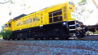 AB 1535 on the rail train, is videoed at MILLENDON Jcn. Heading to Geraldton area. Mon 31.03.2024.