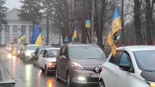 1.02.2025 У Гадячі відбувся автопробіг на знак вшанування пам’яті Захисників України»