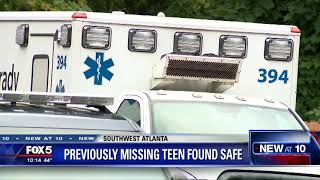 Previously missing teen found safe