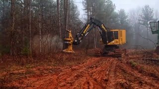 Tigercat LX830D in bad fog \u0026 Husqvarna 572xp inside the house!