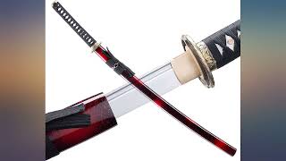 QINXIJIANZHUANG Japanese Black Katana Sword Real Sharp 1060 Steel Samurai Sword review