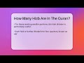 how many hizb are in the quran islamic knowledge network