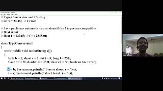 Java Unit I Session #8 Type conversions and casting, automatic type promotions