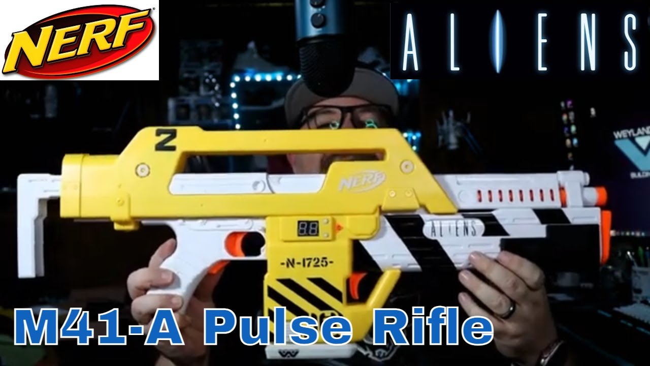 NERF LMTD Aliens M41-A Blaster Pulse Rifle - YouTube