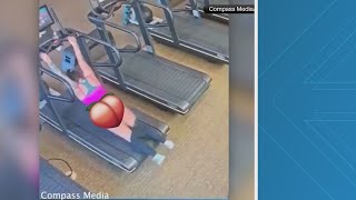 Woman on treadmill has no problem being the 'butt' of a joke