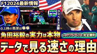 【F1速報】値千金！データで見る角田裕毅9位入賞の理由/アプデ効果は●●？神業ピットストップも炸裂【F12024】【角田裕毅】【ラスベガスGP決勝】【レッドブル】【レーシングブルズ】【VCARB】