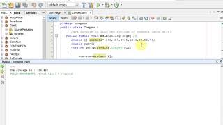 Java Program to find the average of numbers using array