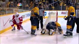 Pekka Rinne stonewalls Zetterberg 4/11/12