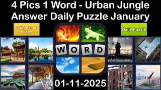 4 Pics 1 Word - Urban Jungle - 11 January 2025 - Answer Daily Puzzle + Bonus Puzzle #4pics1word