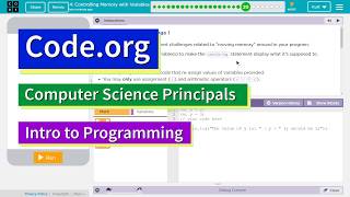 Controlling Memory with Variables 4.20 Tutorial with Answers Code.org CS Principles