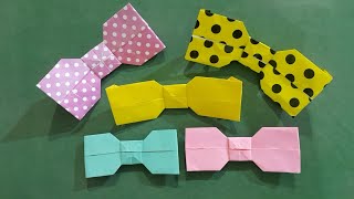 How to make paper bow🎀|Origami bow|DIY paper craft🎁| creative design🦋