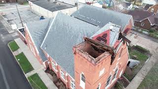 142 year old Church in Martinsville, In. steeple destroyed by wind