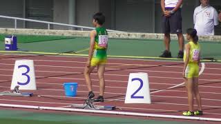 佐藤志保里選手が24.63で全体トップ通過、女子200ｍ予選1組。全中陸上2019大阪。