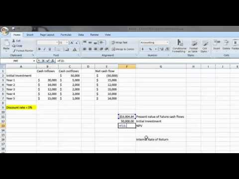 Using Excel to calculate NPV and IRR Using Excel to calculate NPV and IRR