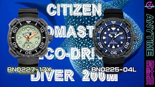 CITIZEN POMASTER ECO-DRIVE DIVER 200M BN0225-04L(鯨鯊限量版) BN0227-17X(夜光面)｜粵語｜Anytime 時計站手錶頻道