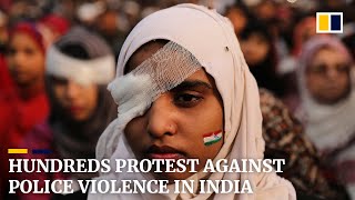 Hundreds of people protest against police violence in India