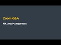 Zoom Q&A - MA Arts Management