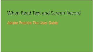 When Read Text And Screen Record