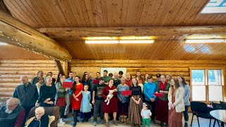 Miller Family Singing Christmas Harmony In Old Amish Log Store