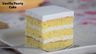 Vanilla Pastry Cake | Vanilla Sponge Cake | How To Make Vanilla Pastry Cake