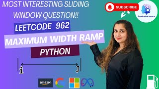 🥇Leetcode 962. Maximum Width Ramp - Python - Medium #Faang interviews🔥 #leetcode #slidingwindow