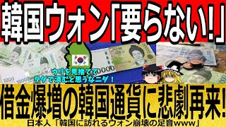 【海外の反応】韓国ウォン「要らない！」借金爆増の韓国通貨に悲劇再来！【ゆっくり解説】