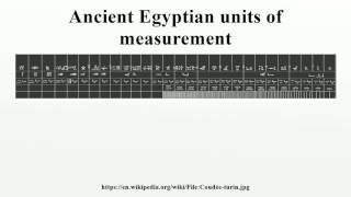 Ancient Egyptian units of measurement