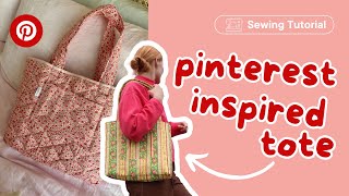 DIY Quilted Tote Bag Sewing Tutorial | Pinterest Inspired Sewing #sewingtutorial #diytotebag