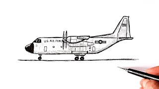 How to draw a Military transport aircraft | Military drawing