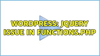 Wordpress: jquery issue in functions.php