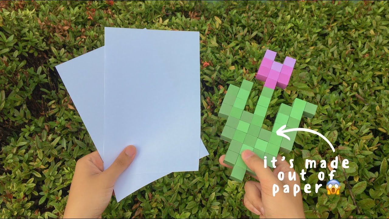 Diy Minecraft Tulip Flowerрџњ Using Paperрџ ѓ Gift Ideas Eps 11 Youtube