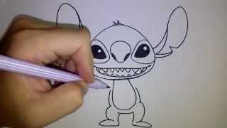 สอนวาดรูป การ์ตูน สติทซ์ Stitch วาดการ์ตูนกันเถอะ