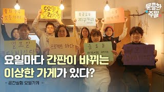 [뭉클한 주말🥰 #32] 요일마다 간판이 바뀌는 이상한 가게가 있다? | 공간실험 요일가게 [다큐On | KBS 200919 방송]