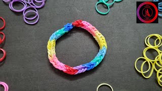 Rubber band Bracelet |Loom Bracelet| Friendship Band|DIY |Easy Rainbow Bracelet| Athi's Crafty Coop