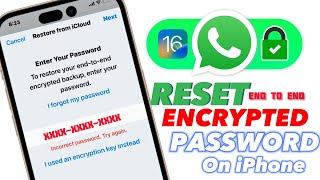 How To Recover/Reset WhatsApp end to end Encrypted Password on iPhone