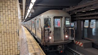 NYC Subway: 5 \u0026 9 Car Sets of R62A Singles transferring on the 6, 4, D, N and 7 Lines (2024)