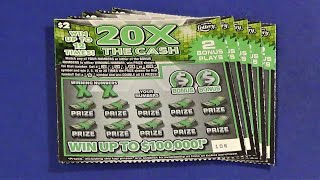 SOOD 641: FIVE $2 20X THE CASH Florida Lottery Scratch Tickets