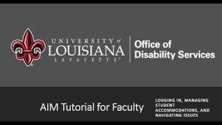 AIM Tutorial for Faculty