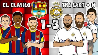 🔴🔵El Clasico - the cartoon!⚪⚪ 1-3 Barcelona vs Real Madrid (Goals highlights Ramos Messi Modric)