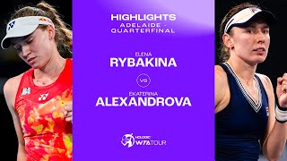 Elena Rybakina vs. Ekaterina Alexandrova | 2024 Adelaide Quarterfinal | WTA Match Highlights