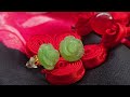 authentic nephrite green jade handcarved rose earrings studs