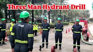 THREE MAN HYDRANT DRILL#firefightersarwar #firefightertraining #firefighterheroes #firerescue 🪜🔥💪🧑🚒