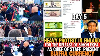 Massive Protest In Finland For The Release Of Simon Epka;Biafra ChiefOfStaff Present Biafra Currency