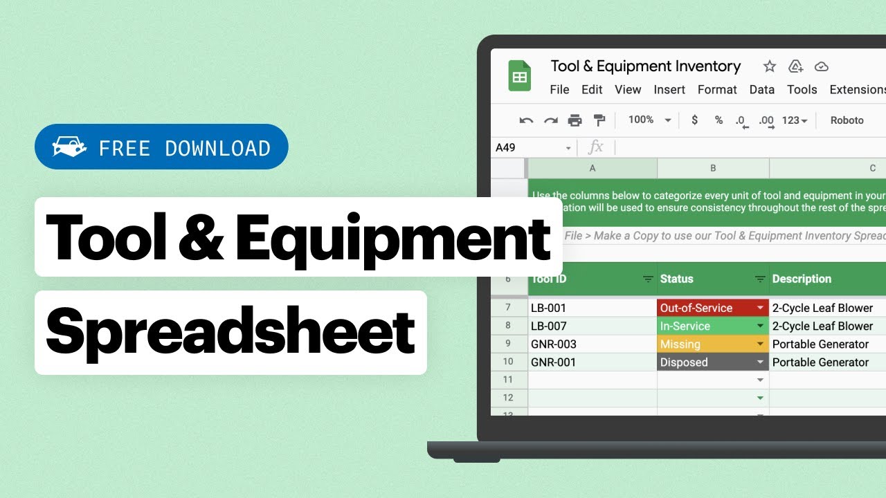 Inventory List Excel Template