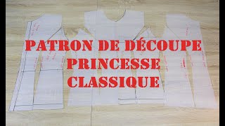 Couture ma passion I Patron de découpe princesse classique facile pour débutants I Découpe princesse