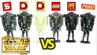 B2 Series Super Battle Droids Minifigure All Lego Versus Fake Brands Comparison SY DLP LELE POGO