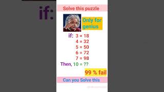 Genius IQ Test-Maths Puzzles |Tricky Riddles | Math Game | Can you solve it⁉️#shorts #youtubeshorts